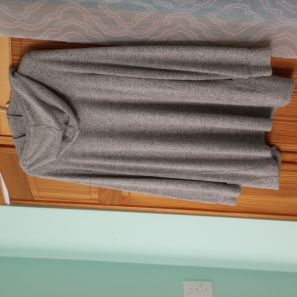 Pink Rose Medium Light Grey Hooded Open Cardigan - Picture 2 of 13